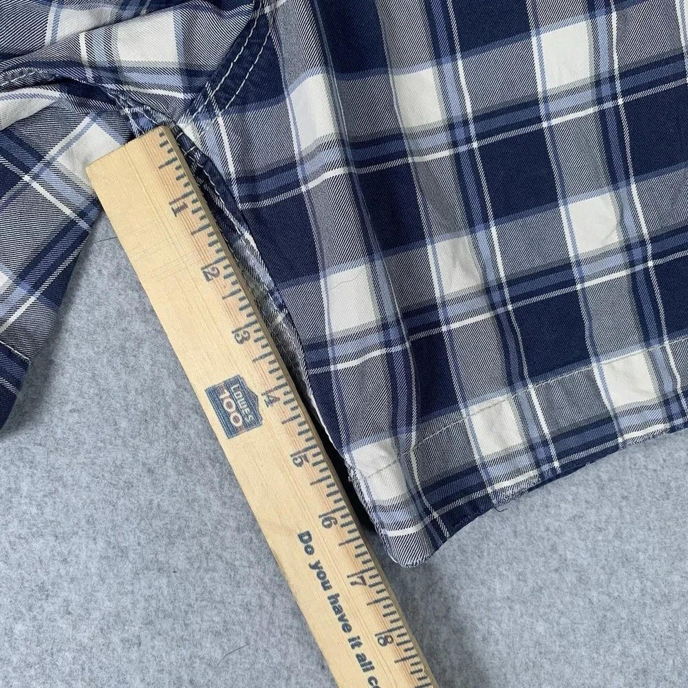 Abercrombie & Fitch Shorts Men's 33 Blue Plaid Checkered Cotton Preppy